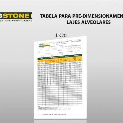 TABELA DE LAJES ALVEOLARES