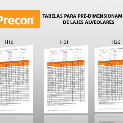 TABELA DE LAJES ALVEOLARES
